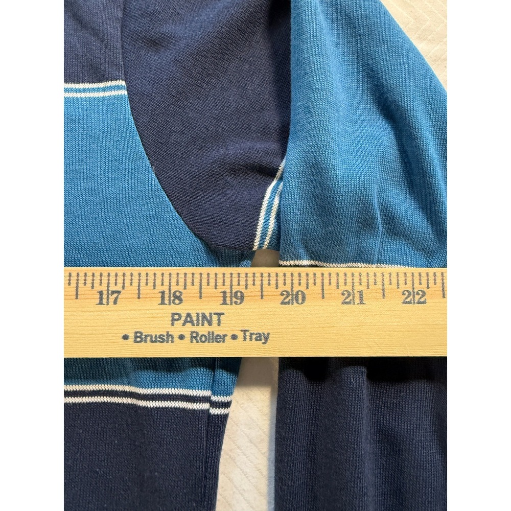 Vintage Royal Knight Mens Striped Rugby Shirt Blue Long Sleeve Made in USA M - Picture 6 of 9